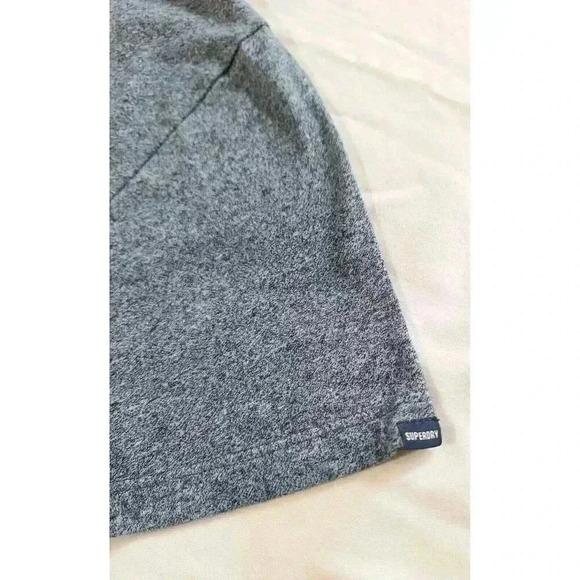 Superdry Shirt Men's Size 2XL Gray Embroidered Logo Short Sleeve Cotton Tee - Picture 6 of 8